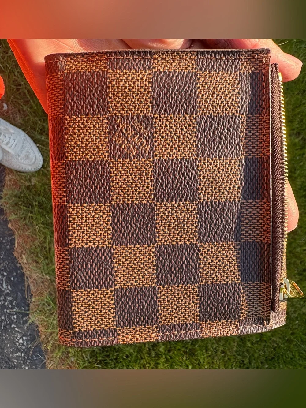 Louis Vuitton Damier Brown Wallet Trifold Numbered Gold Snap
